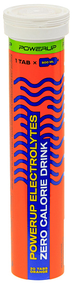 Напиток Powerup Electrolytes Zero Calorie Drink 20 шипучих таблеток Апельсин - Фото 1 большая