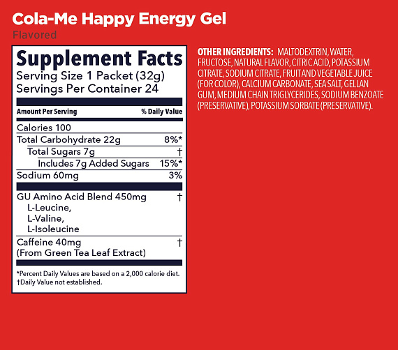 Гель энергетический GU Energy Gel 32 г Счастливая Кола - Фото 2 большая