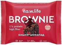 Протеиновый брауни R.A.W. Life Brownie Вишня/Шоколад