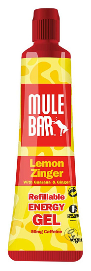 Энергетический гель Mulebar Lemon Ginger c кофеином 50 мг - Фото 1 большая