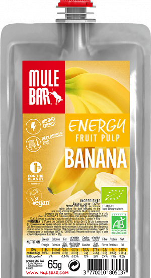 Энергетическое фруктовое пюре Mulebar Banana с Электролитами - Фото 1 большая