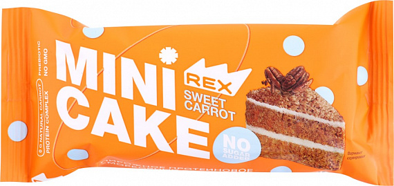 Пирожное Protein Rex протеиновое Морковный тортик 40г - Фото 1 большая