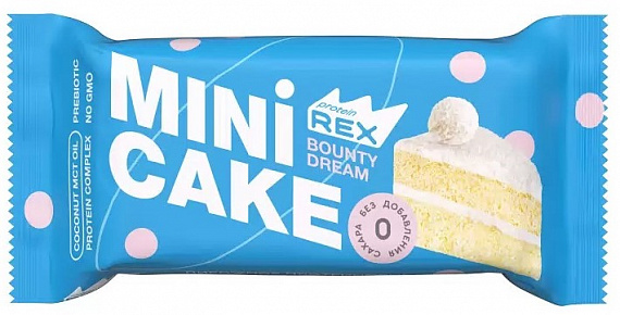 Пирожное Protein Rex протеиновое 40г Кокосовый тортик - Фото 1 большая