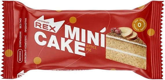 Пирожное Protein Rex протеиновое 40г Яблочный тортик - Фото 1 большая
