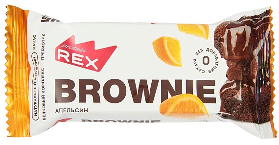 Пирожное Protein Rex протеиновое Брауни 50г Апельсиновый - Фото 1 большая
