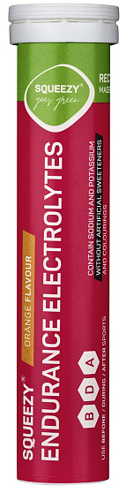 Электролиты растворимые Squeezy Endurance Electrolytes Апельсин 20шт - Фото 1 большая