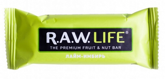 Орехово-Фруктовый батончик R.A.W. Life Лайм - Имбирь - Фото 1 большая