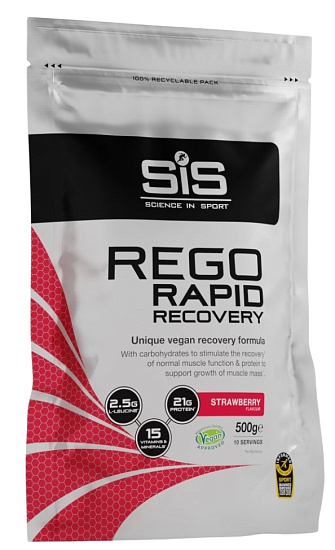 Напиток восстановительный в порошке SIS Rego Rapid Recovery  500 г Клубника - Фото 1 большая