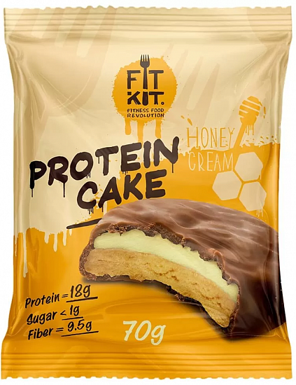 Печенье Fit Kit Protein Cake 70г Медовый крем - Фото 1 большая