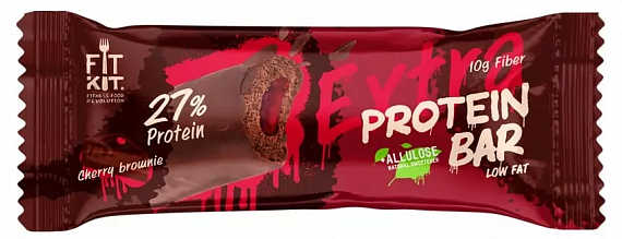 Батончик Fit Kit Protein bar Extra 55г Вишневый брауни - Фото 1 большая