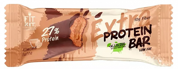 Батончик Fit Kit Protein bar Extra 55г Миндальный латте - Фото 1 большая