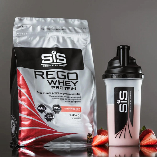 Напиток протеиновый Sis Powder Rego Whey 1,35 кг Клубника - Фото 2 большая