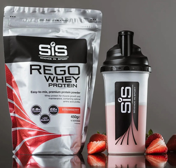 Напиток протеиновый Sis Powder Rego Whey 450 г Клубника - Фото 2 большая