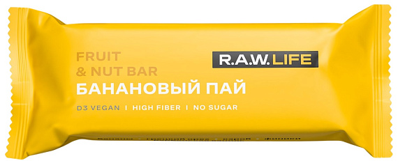 Орехово-Фруктовый батончик R.A.W. Life Банановый пай - Фото 1 большая