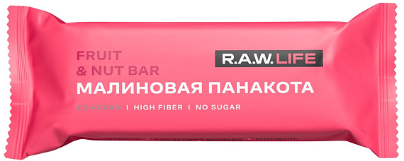 Орехово-Фруктовый батончик R.A.W. Life Малиновая панакота - Фото 1 большая