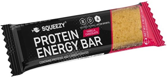 Батончик белковый с коллагеном Squeezy Protein Energy Bar Vanilla/Chocolate - Фото 1 большая