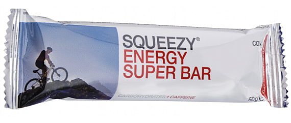 Батончик углеводный с кофеином Squeezy Energy Super Bar Кола - Фото 1 большая