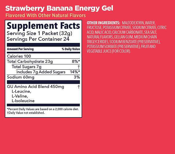 Гель энергетический GU Energy Gel 32г Клубника-Банан - Фото 2 большая