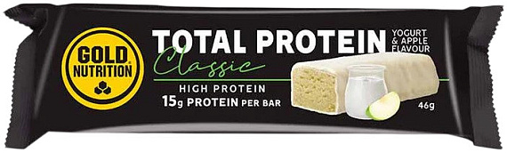 Батончик Gold Nutrition Total Protein 46 г йогурт-яблоко - Фото 1 большая