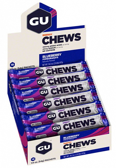 Конфеты жевательные GU Energy Chews Черника-гранат - Фото 2 большая