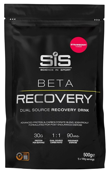 Напиток Sis Powder Beta Recovery Клубника 500г - Фото 1 большая