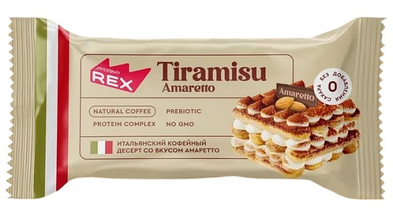 Пирожное протеиновое Protein Rex Тирамису-амаретто 40г - Фото 1 большая