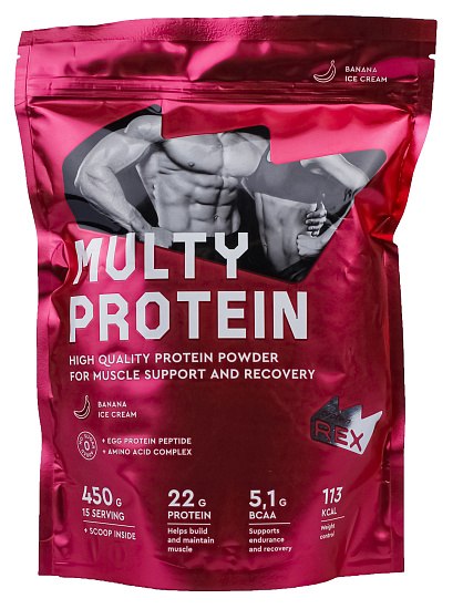 Протеиновый коктейль Protein Rex Банановое мороженое 450г - Фото 1 большая