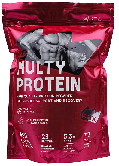 Протеиновый коктейль Protein Rex Ванильное мороженое 450г - Фото 1 большая