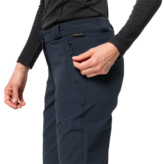 Брюки женские Jack Wolfskin Activate Thermic Midnight Blue Long - Фото 3 большая