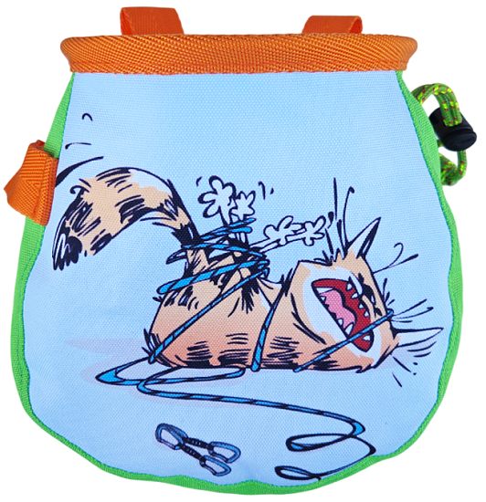 Мешок для магнезии Boulder Monsters 110326 Кот и веревка (принт) Зелёный - Фото 1 большая