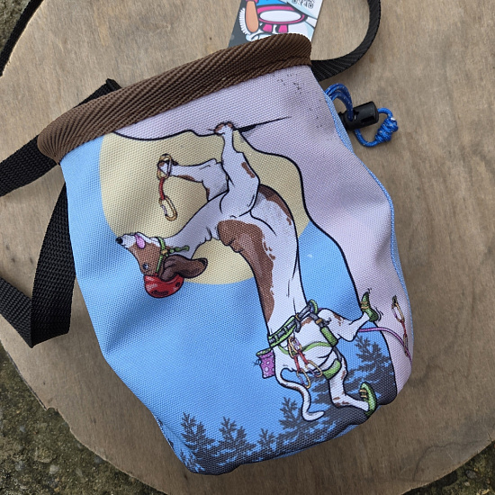 Мешок для магнезии Boulder Monsters 110326 Пёс-скалолаз (принт) - Фото 3 большая