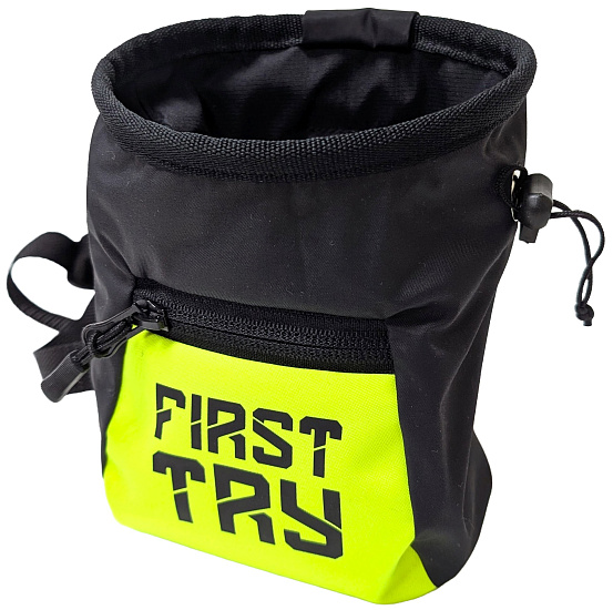 Мешок для магнезии First Try Малый 111125 Лайм/Чёрный/Чёрное Лого - Фото 1 большая