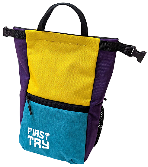 Мешок для магнезии First Try Большой 71125 L Бирюзовый/Жёлтый/Фиолетовый - Фото 1 большая