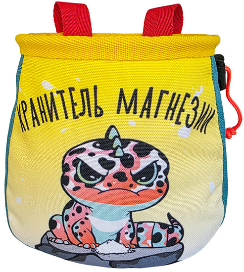 Мешок для магнезии Boulder Monsters 110326 Ящерка - хранитель магнезии (принт) - Фото 1 большая