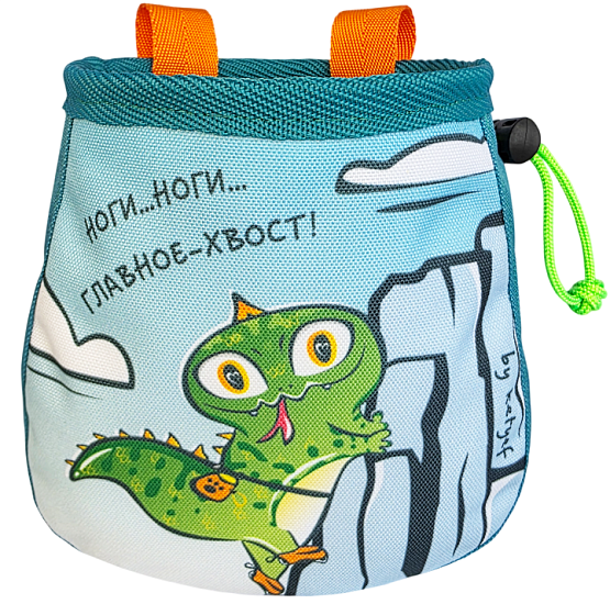 Мешок для магнезии Boulder Monsters 110326 Ноги…ноги, главное - хвост (принт) Изумрудный - Фото 1 большая