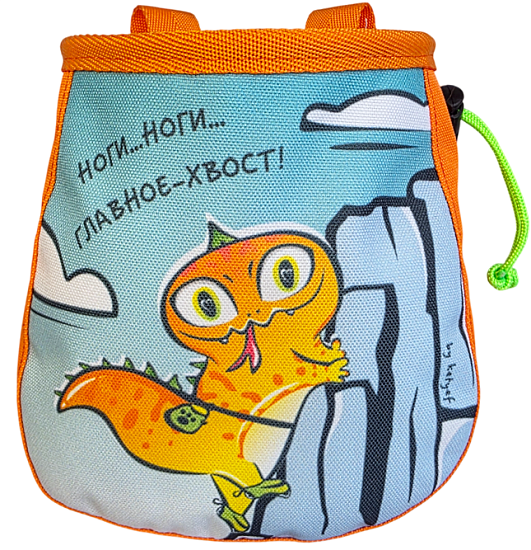 Мешок для магнезии Boulder Monsters 110326 Ноги…ноги, главное - хвост (принт) Оранжевый - Фото 1 большая