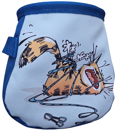 Мешок для магнезии Boulder Monsters Кот и веревка Синий - Фото 1 большая