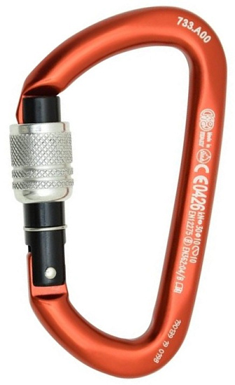 Карабин Kong Guide Screw Red/Black/Polish - Фото 1 большая