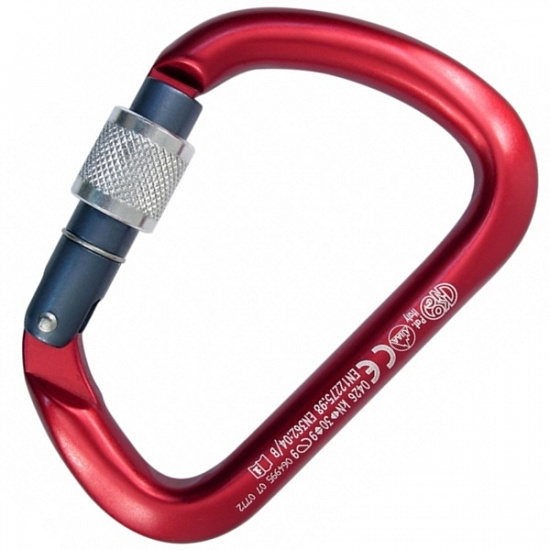 Карабин Kong X-Large Alu Screw Gate Red/Grey/Polished - Фото 1 большая