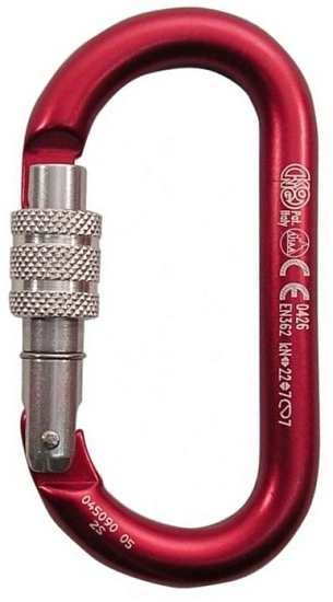 Карабин Kong Oval Alu Classic Screw Red/Polish - Фото 1 большая