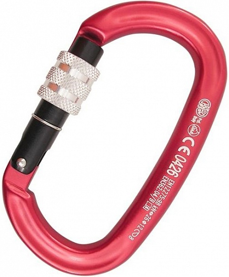 Карабин Kong Ovalone Alu Screw Red/Black/Polished - Фото 1 большая