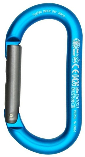 Карабин Kong Oval Alu Straight Gate Turquoise/Grey - Фото 1 большая