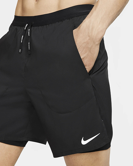 Шорты мужские Nike Flex Stride 2In1 Short 7In Black/Black/Reflective Silv - Фото 7 большая