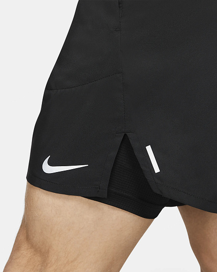 Шорты мужские Nike Flex Stride 2In1 Short 7In Black/Black/Reflective Silv - Фото 9 большая