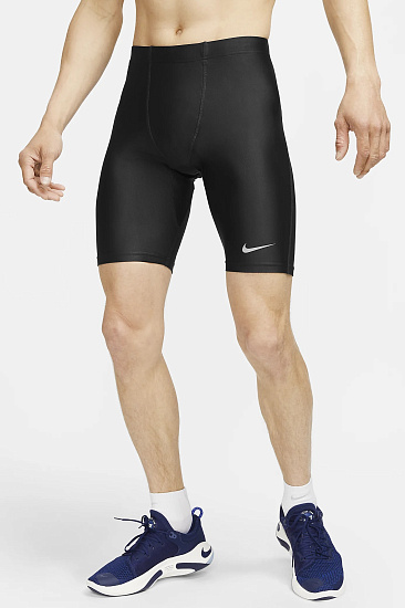 Шорты мужские Nike Fast Half Black/Reflective Silv - Фото 3 большая