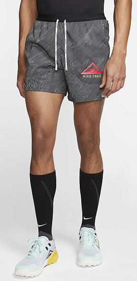 Шорты мужские Nike Flex Stride Short 5 Trail Black/Black/Laser Crimson - Фото 4 большая