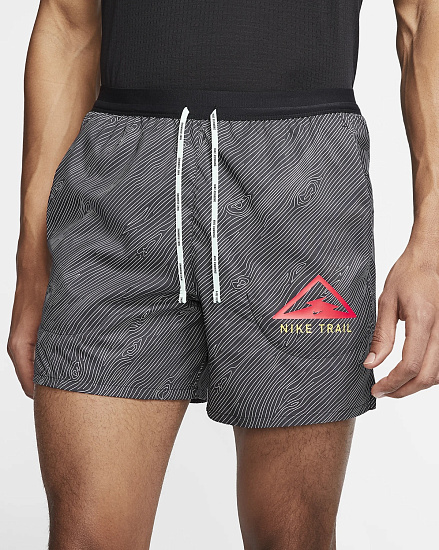 Шорты мужские Nike Flex Stride Short 5 Trail Black/Black/Laser Crimson - Фото 5 большая
