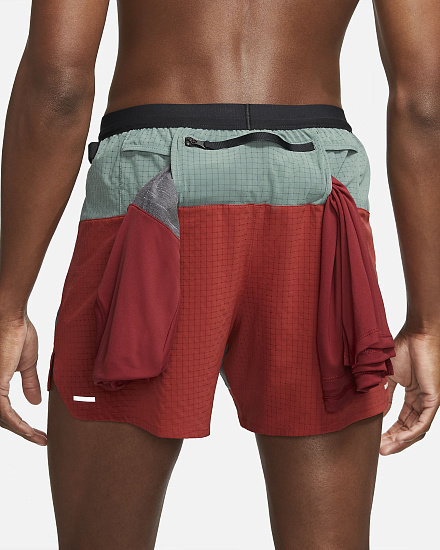 Шорты мужские Nike Drifit Flex Stride Trail Dark Cayenne/Hasta/Solar Flare - Фото 6 большая