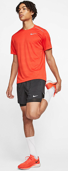 Шорты мужские Nike Flex Stride 2In1 Short 5In Black/Black/Reflective Silv - Фото 2 большая