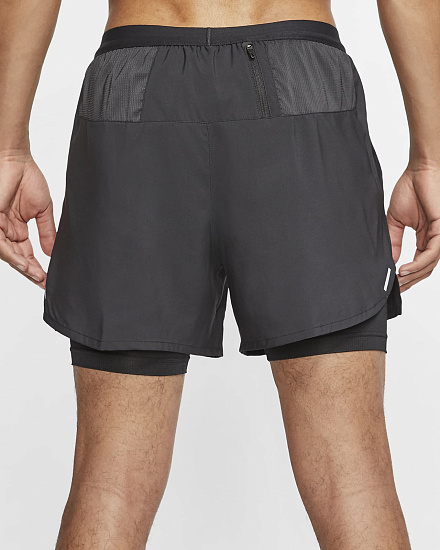 Шорты мужские Nike Flex Stride 2In1 Short 5In Black/Black/Reflective Silv - Фото 7 большая